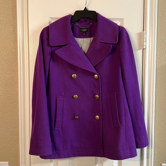 J. Crew Wool Women’s Pea Coat - Purple - Size 6